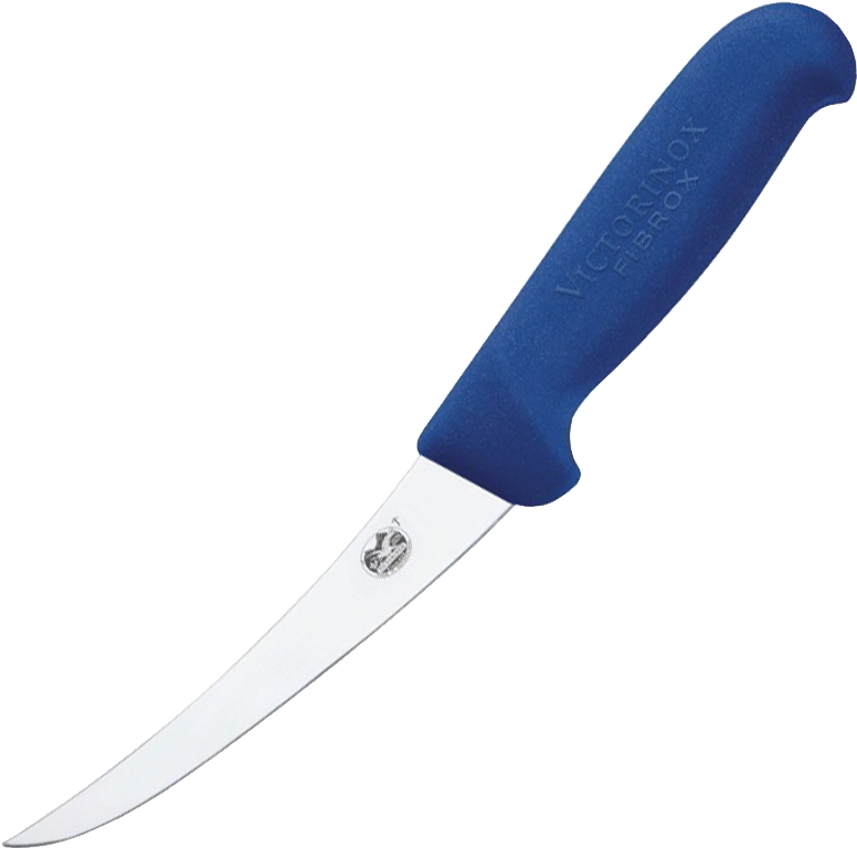 

Кухонный нож Victorinox Fibrox разделочный для мяса 120мм синий [5.6602.12], Кухонный нож Victorinox Fibrox 5.6602.12