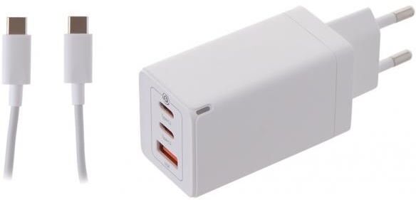 

Сетевое зарядное устройство Baseus CCGP050102 GaN3 Pro Fast Charger 2C U 65W (модель CCGAN65E3) кабель Type-C - Type-C 100W, White