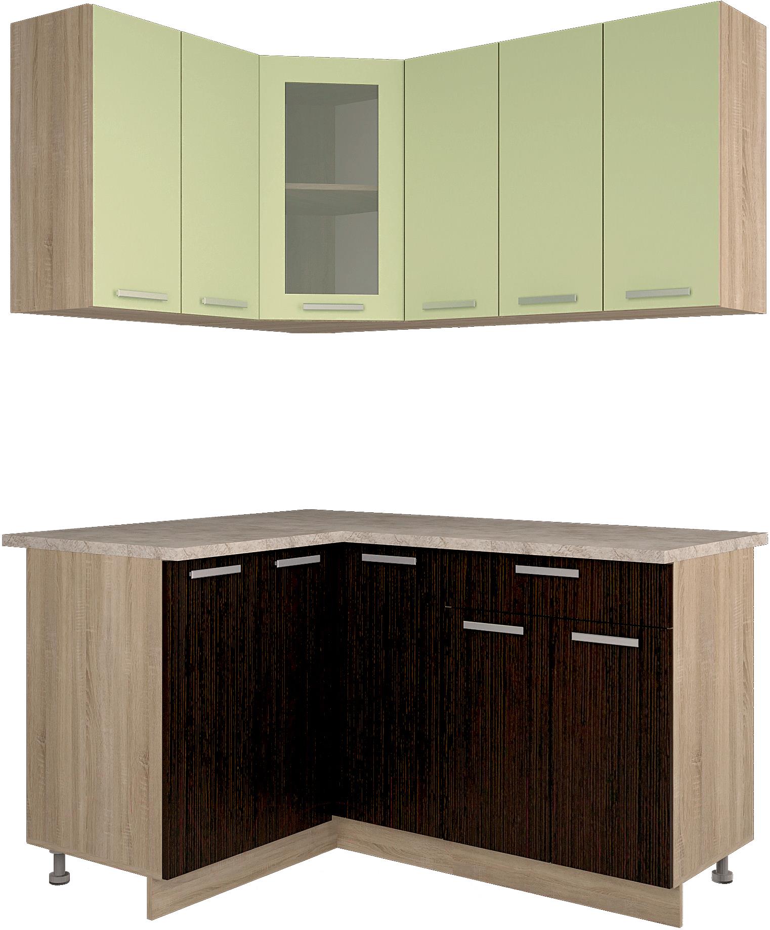 

Готовая кухня Интерлиния Мила 12x15 (салатовый/дуб венге), Мила 12x15
