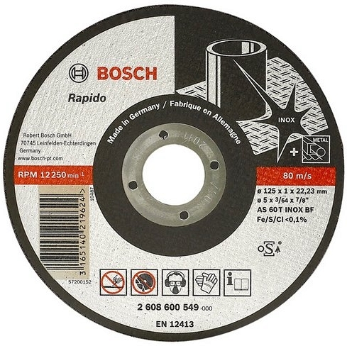 

Отрезной круг Bosch Expert for Inox D115 22,23 1,0 мм [2.608.600.545], Отрезной круг Bosch Expert for Inox D115 22,23 1,0 мм 2.608.600.545