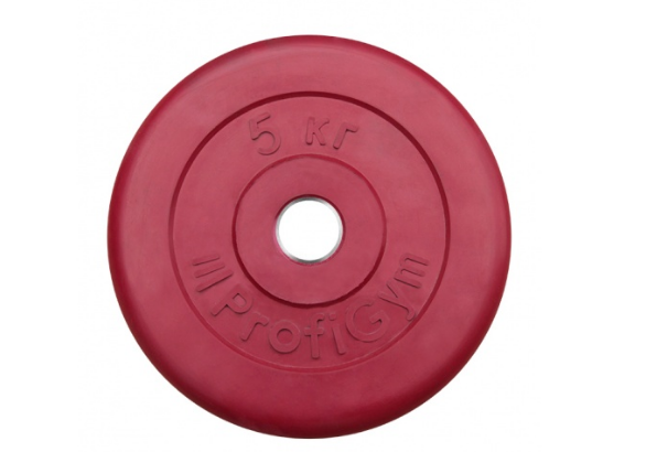 

Диск для штанги ProfiGym обрезиненный d 26 мм 5,0 кг красный, обрезиненный d 26 мм 5,0 кг