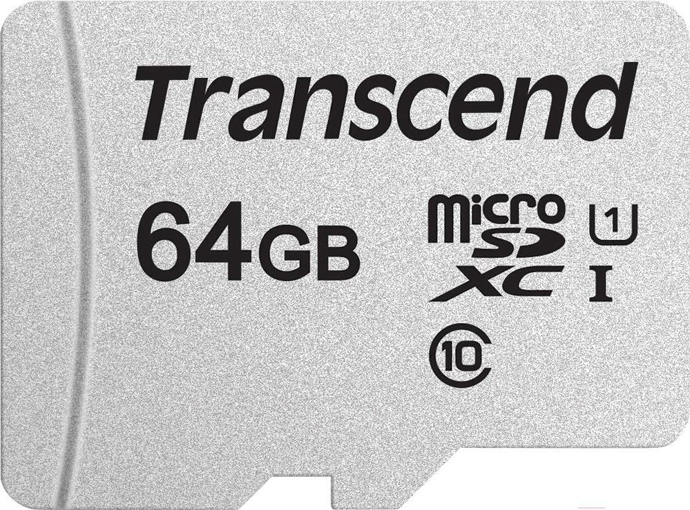 

Карта памяти Transcend 64GB microSDXC Class 10 UHS-I U1 [TS64GUSD300S-A], Карта памяти Transcend 64GB microSDXC Class 10 UHS-I U1 TS64GUSD300S-A