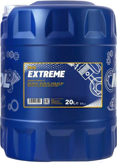 

Моторное масло Mannol Extreme 5W40 SN/CF 20л [MN7915-20], Моторное масло Mannol Extreme 5W40 SN/CF 20л MN7915-20