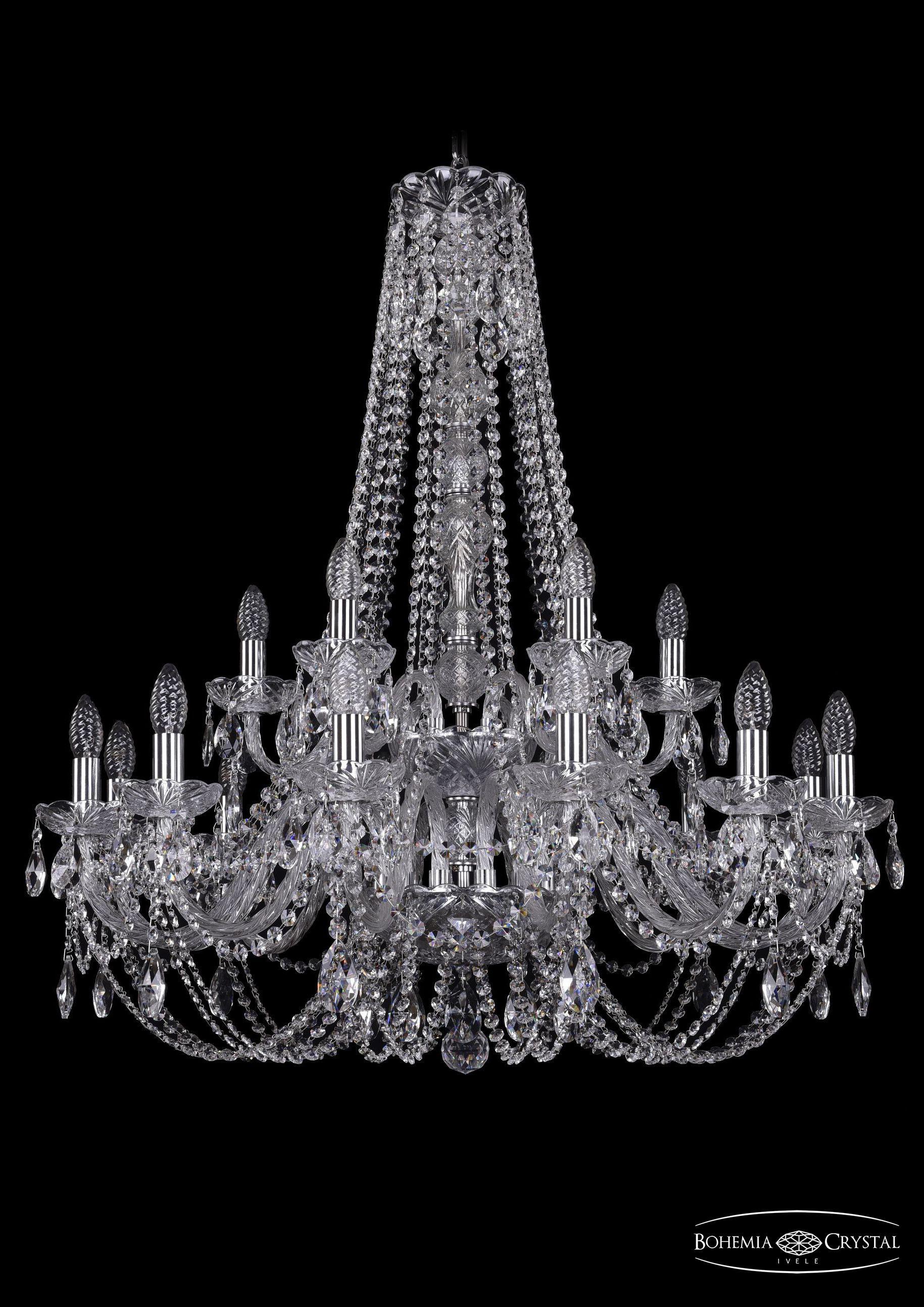 

Подвесная люстра Bohemia Ivele Crystal 1406/12+6/300/h-95/2d/Ni