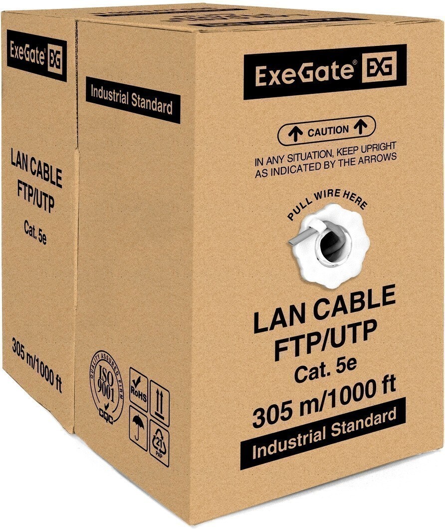 

Кабель ExeGate UTP UTP4-C5e-CU-S25-IN-PVC-GY-305