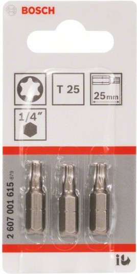 

Бита Bosch 3 25ММ TORX T25 XH [2.607.001.615], Бита Bosch 3 25ММ TORX T25 XH 2.607.001.615