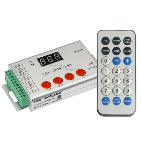 

Arlight Контроллер HX-802SE-2 (6144 pix, 5-24V, SD-карта, ПДУ) [022992], Контроллер HX-802SE-2 (6144 pix, 5-24V, SD-карта, ПДУ)