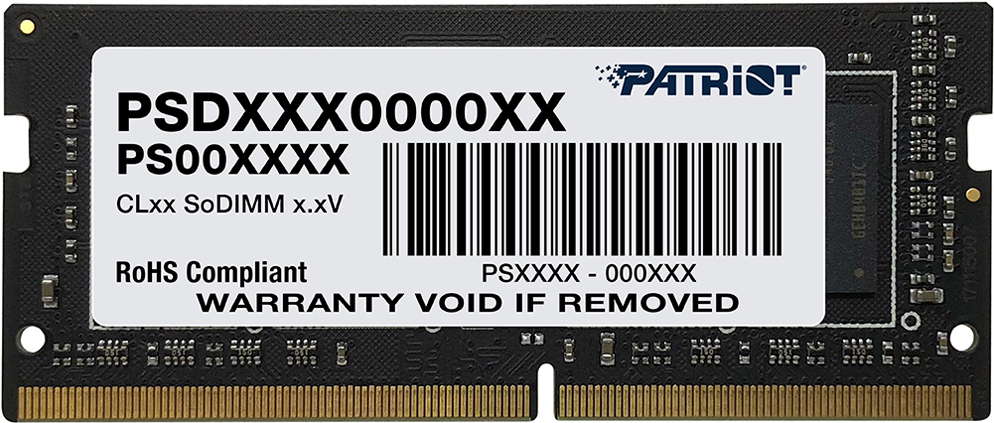 

Оперативная память Patriot SO-DIMM DDR 4 DIMM 16Gb PC25600 3200Mhz [PSD416G32002S], Оперативная память Patriot Signature Line 16GB DDR4 SODIMM PC4-25600 (PSD416G32002S)