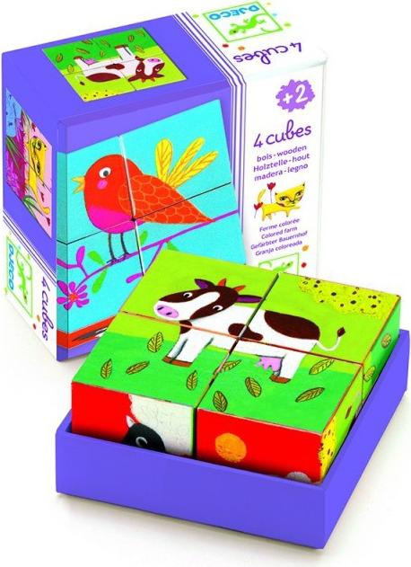 

Развивающая игрушка Djeco Кубики Ферма 4 шт [01900], Кубики Ферма 4 шт