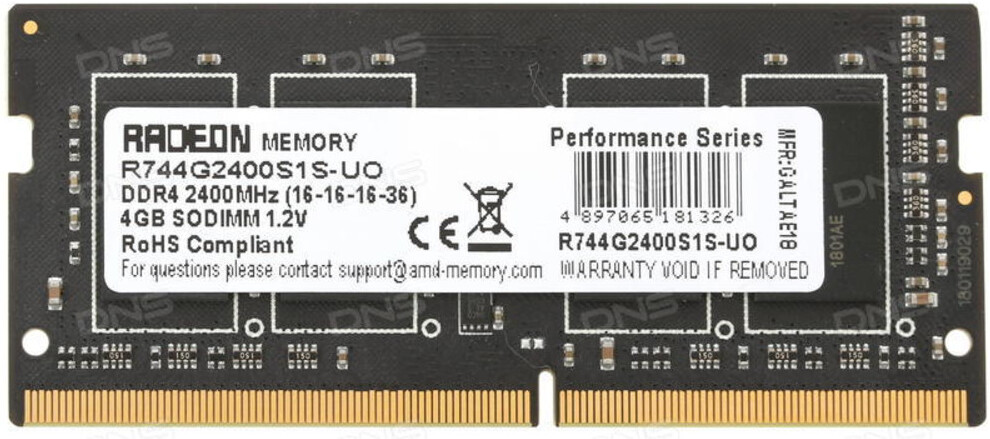 

Оперативная память AMD 4Gb DDR4 2400Mhz OEM [R744G2400S1S-UO], Оперативная память AMD 4Gb DDR4 2400Mhz OEM R744G2400S1S-UO