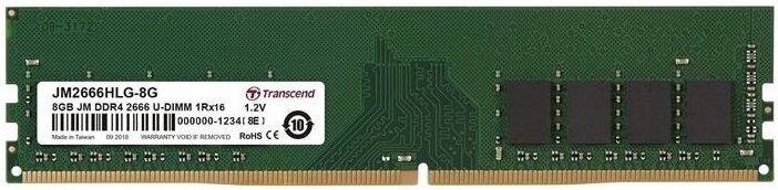 

Оперативная память Transcend 8GB 2666MHz DDR4 Non-ECC [JM2666HLG-8G], Оперативная память Transcend JetRam 8GB DDR4 PC4-21300 (JM2666HLG-8G)