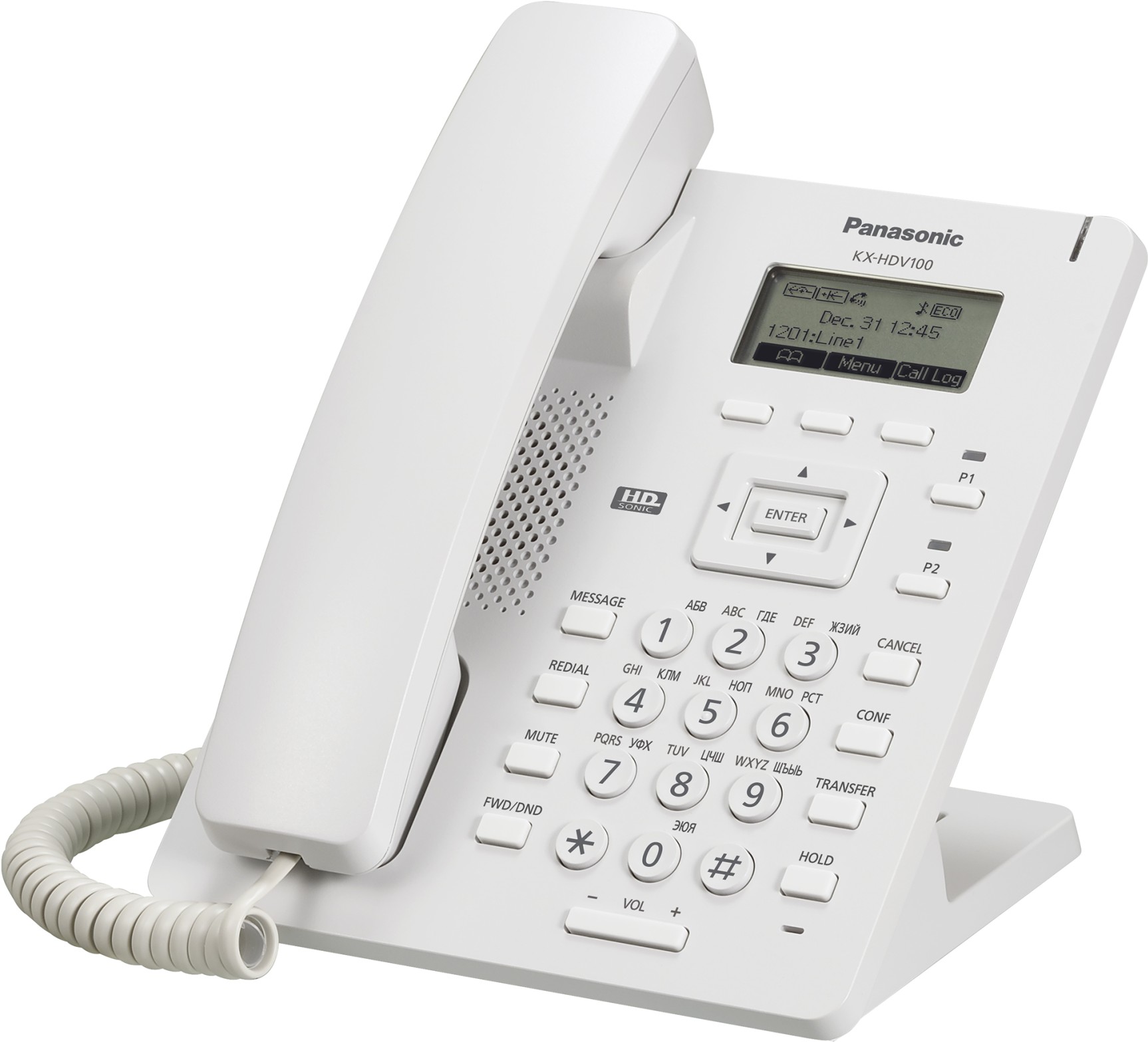 

Проводной телефон Panasonic KX-HDV100RU, Телефон SIP Panasonic KX-HDV100RU белый