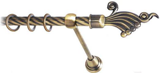 

Карниз Lm Decor Кения 023 1р витой 3.2м антик, Кения 023 1р витой 16мм 3.2м