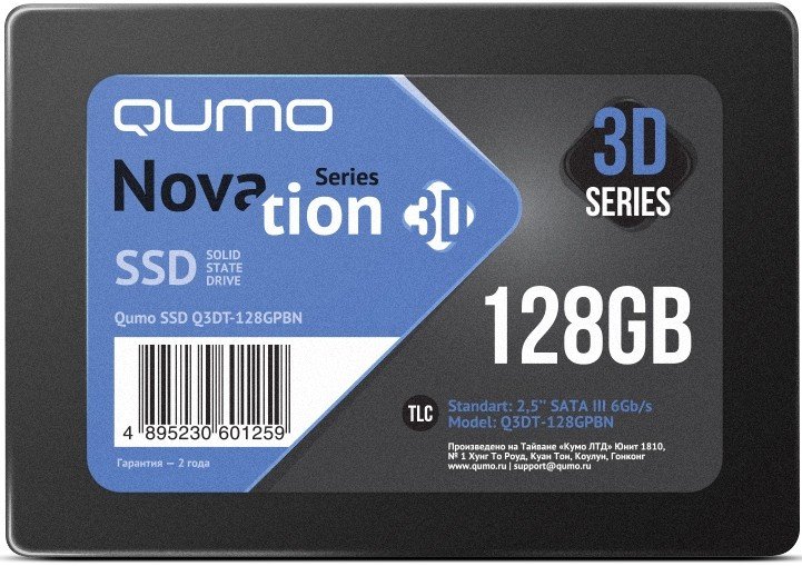 

SSD диск QUMO Novation 3D TLC 128GB [Q3DT-128GPBN], Novation 3D TLC 128GB