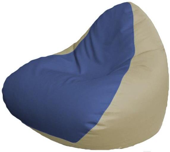 

Кресло-мешок Flagman Relax P2.3-106 светло-бежевый, Бескаркасное кресло Flagman Relax P2.3-106 синий/светло-бежевый
