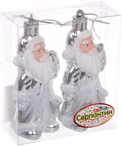 

Елочная игрушка Серпантин Дед Мороз в кафтане 2 шт серебристый (916-0226)