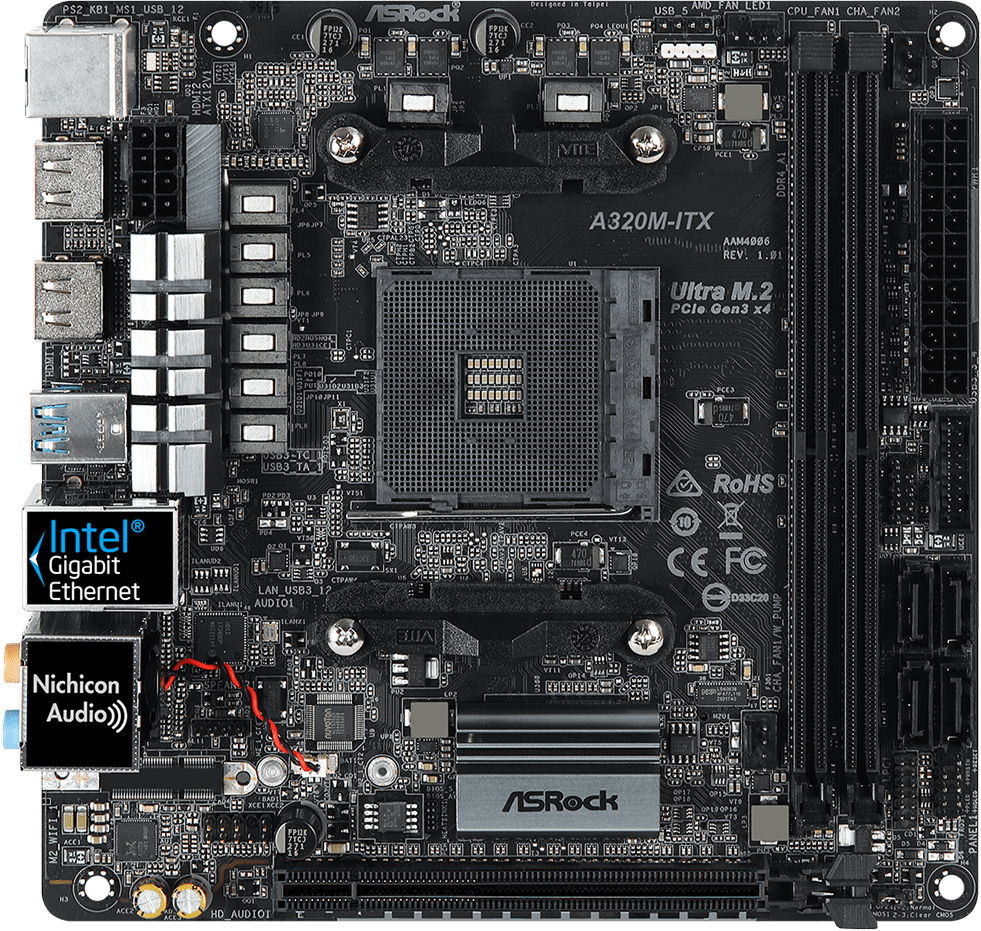 

Материнская плата ASRock A320M-ITX, Материнская плата AsRock A320M-ITX