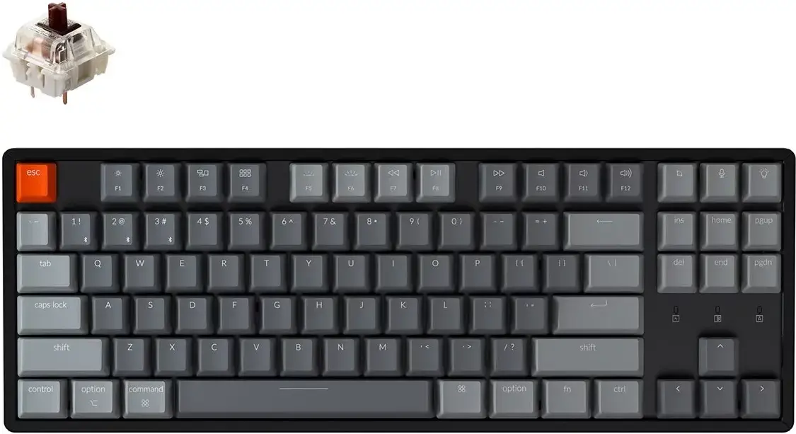 

Беспроводная клавиатура Keychron K8 Grey (RGB, Hot-Swap, Alum Frame, Gateron G pro Brown Switch)