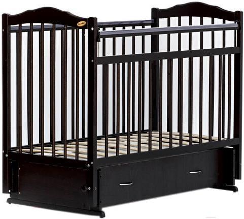 

Детская кроватка Bambini М 01.10.10 темный орех, Классика М.01.10.10 ящик