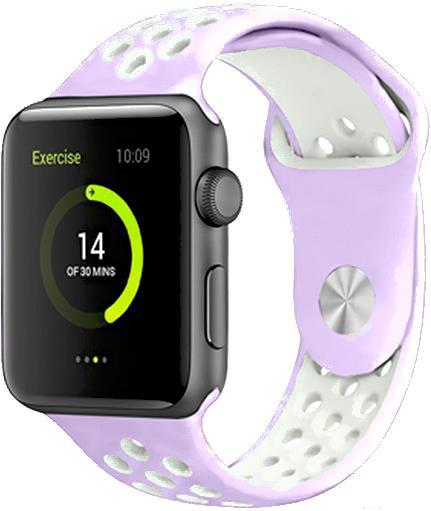 

Сменный ремешок Nike для Apple Watch силиконовый светло-фиолетовый/ белый [4040], Сменный браслет Nike для Apple Watch силиконовый 4040 светло-фиолетовый/ белый