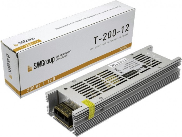 

SWG Блок питания компактный (узкий), 200 W, 12V [T-200-12], Блок питания SWG Блок питания компактный (узкий), 200 W, 12V T-200-12