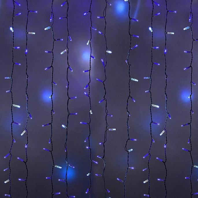 

Светодиодная гирлянда Neon-night Дождь синий провод белый [235-213], Дождь