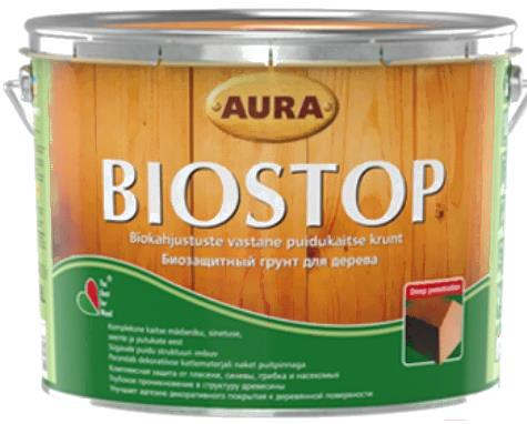 

Грунтовка Aura Wood Biostop для древесины 9л, Biostop для древесины 9л