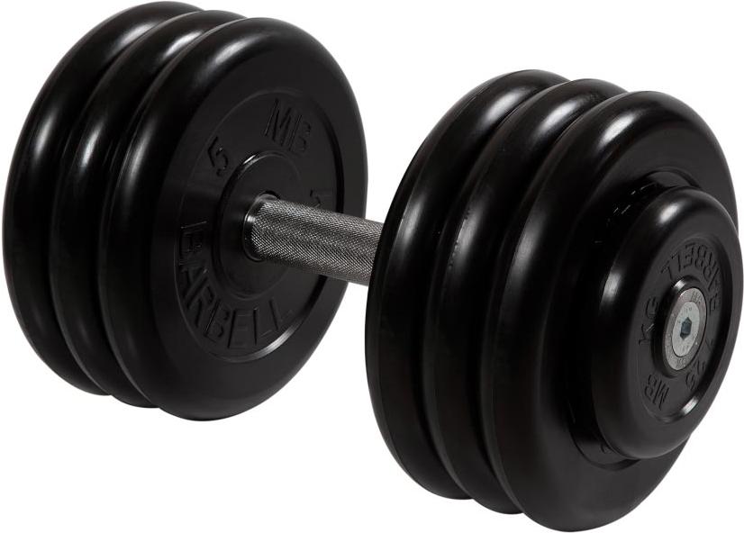 

Гантель MB Barbell с вращающающейся хром ручкой 33,5 кг черный [MB-FdbM-B33,5], с вращающающейся хром ручкой 33,5 кг