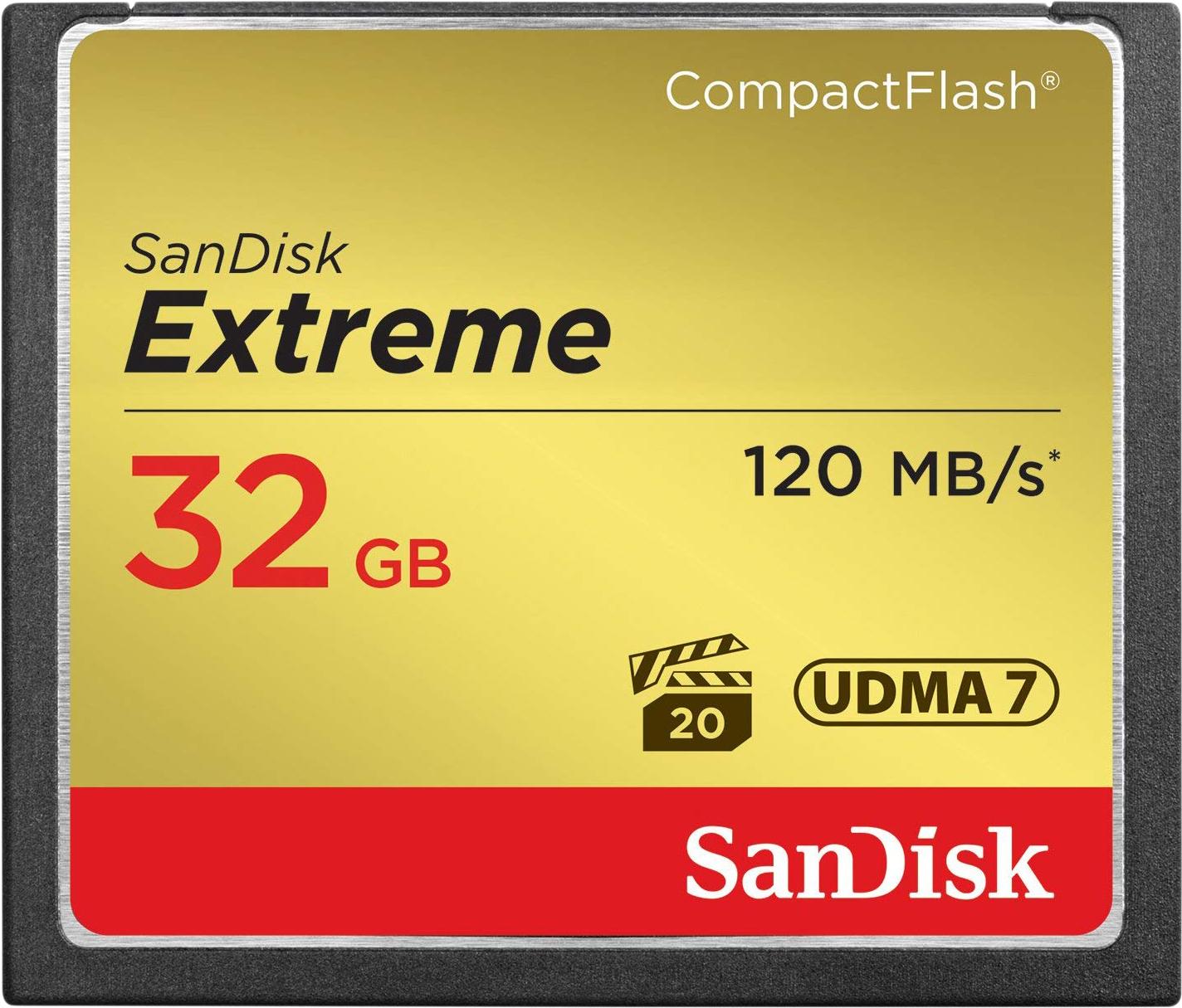 

Карта памяти SanDisk Extreme CompactFlash 32GB [SDCFXSB-032G-G46], Extreme CompactFlash 32GB