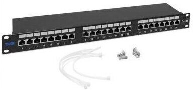 

Патч-панель TWT Lanmaster (TWT-PP24STP) 24 порта. STP. кат.5E. 1U