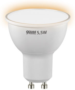 

Лампа Gauss LED Elementary MR16 GU10 5.5W 450lm 4100К 1/10/100 [13626], Светодиодная лампочка Gauss LED Elementary 13626