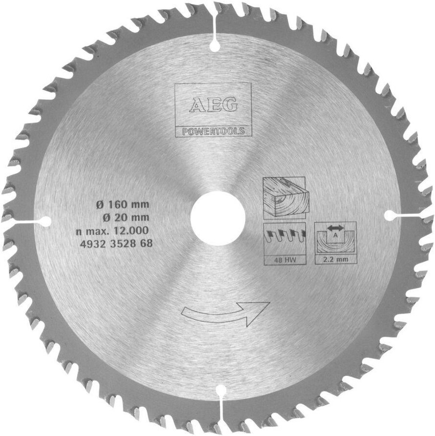 

Диск пильный AEG Powertools D 160х20х2,2 мм 48T [4932352868], Диск пильный AEG Powertools D 160х20х2,2 мм 48T 4932352868