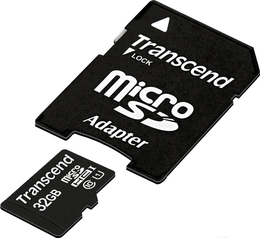 

Карта памяти Transcend microSDHC Class 10 UHS-I 32GB + адаптер (TS32GUSDU1), microSDHC Class 10 UHS-I 32GB + адаптер