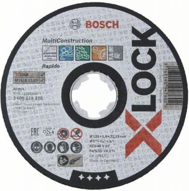 

Отрезной круг Bosch Multi Material D125 22,23 1,6 мм X-LOCK [2.608.619.270], Отрезной круг Bosch Multi Material D125 22,23 1,6 мм X-LOCK 2.608.619.270