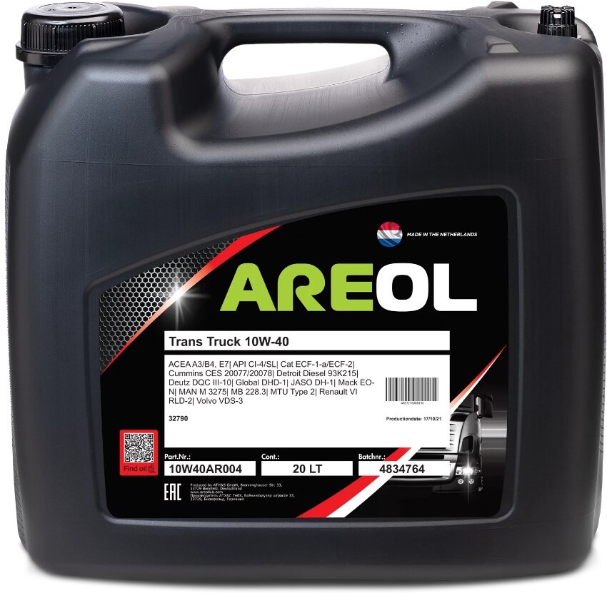 

Моторное масло Areol Trans Truck 10W40 20л (10W40AR004)