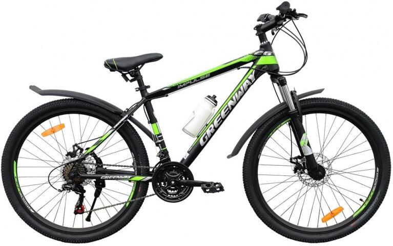 

Велосипед Greenway IMPULSE 26'' рама 17 дюймов черный/зеленый, IMPULSE 26''р.17