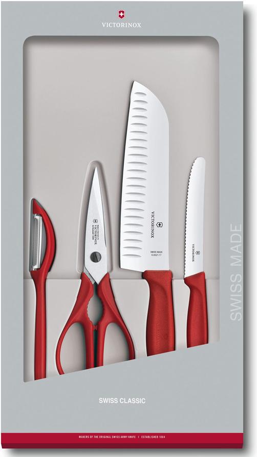 

Кухонный нож Victorinox Набор ножей Swiss Classic Kitchen 4 шт (коробка) красный [6.7131.4G], Набор ножей Swiss Classic Kitchen 4 шт (коробка)