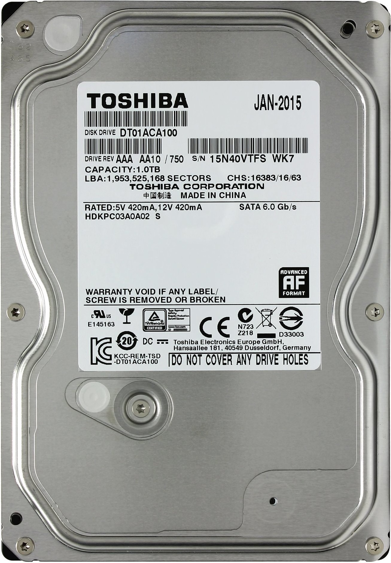 

Жесткий диск Toshiba DT01ACA 500GB (DT01ACA050), Жёсткий диск Toshiba 500GB DT01ACA050