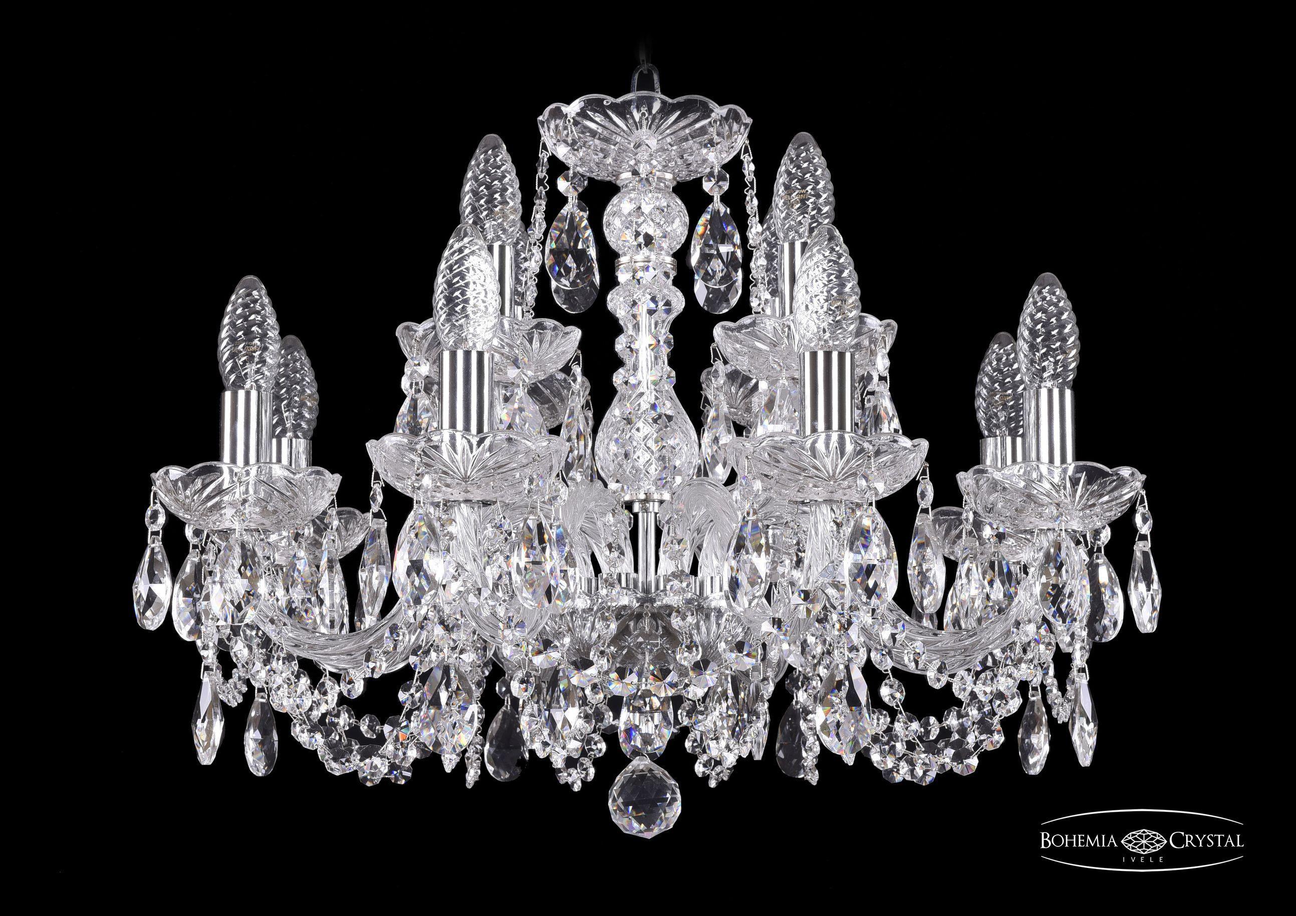 

Подвесная люстра Bohemia Ivele Crystal 1402/8+4/195/Ni