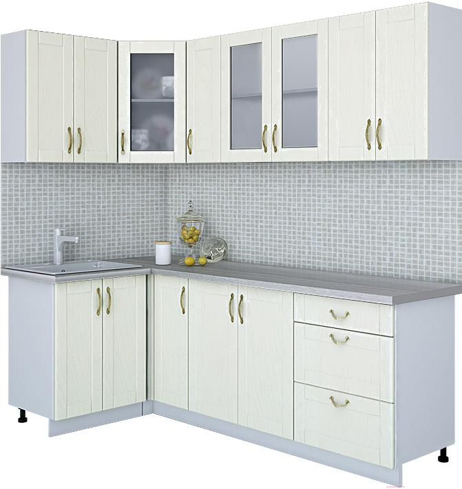 

Кухонный гарнитур Интерлиния Мила Крафт 1.2x2.3 дуб снежный, Мила Крафт 1.2x2.3