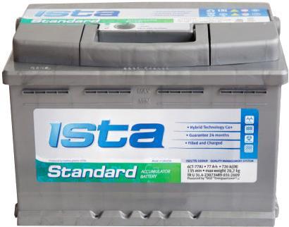 

Автомобильный аккумулятор Ista Standard 6СТ-77А1Е (77 А/ч), Standard 6СТ-77А1Е 77 А/ч