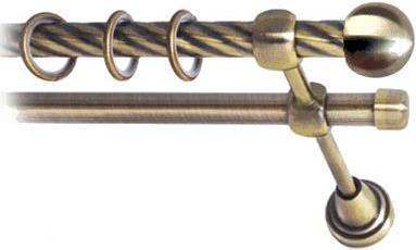 

Карниз Lm Decor Шар малый 124 2р витой 2.4м антик, Шар малый 124 2р витой 16мм 2.4м