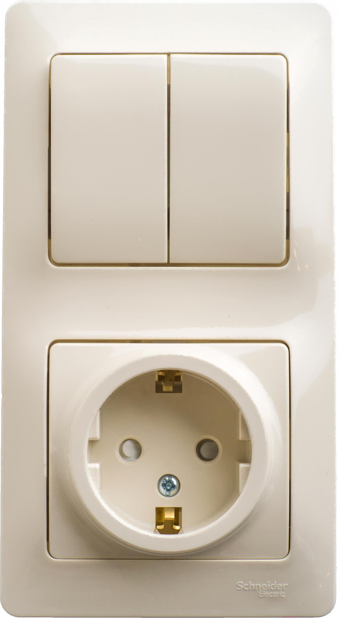 

Розетка Schneider Electric Блок выключатель+розетка Glossa GSL000274