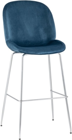 

Барный стул Stool Group Beetle со спинкой маренго хромированные ножки [8329C VELVET BLUE CH/L], Барный стул Stool Group Beetle со спинкой 8329C VELVET BLUE CH/L маренго хромированные ножки