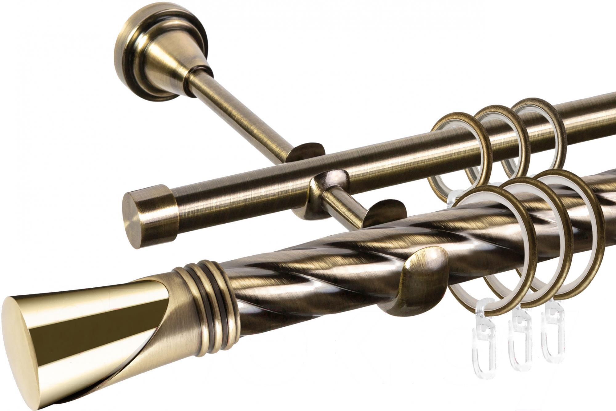 

Карниз АС ФОРОС Grace D25К/16Г + наконечники Вега золото 1.4м антик