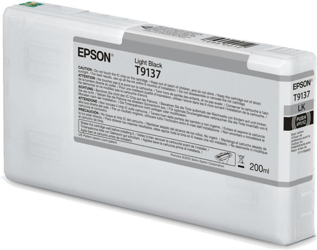 

Картридж Epson C13T913700, Картридж Epson T9137 200мл C13T913700 серый