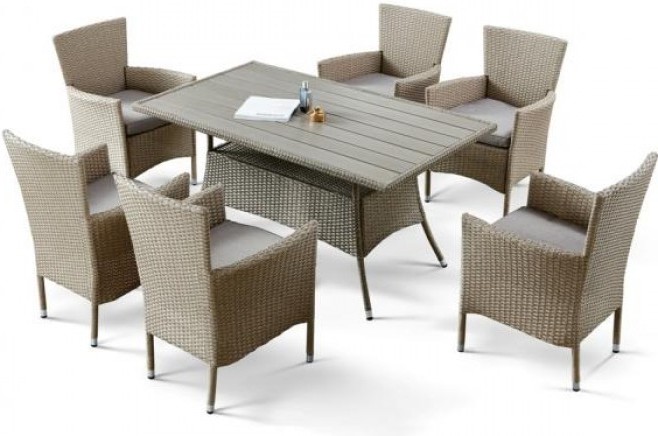 

Комплект садовой мебели Afina garden AFM-195 6Pcs 6+1 Beige, Комплект садовой мебели Afina garden AFM-195 6Pcs (6+1) Beige