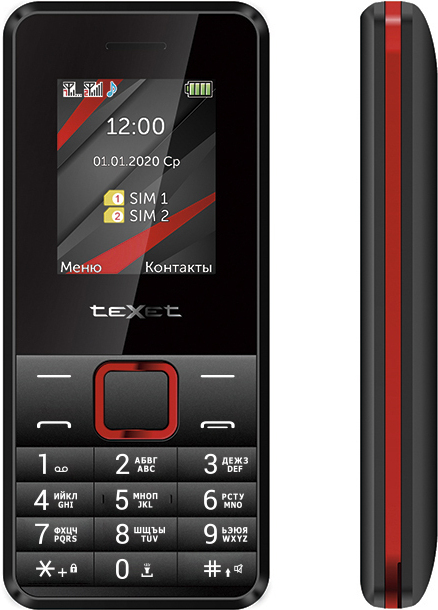 

Мобильный телефон TeXet TM-207 черный/красный, Мобильный телефон Texet TM-207 черный/красный