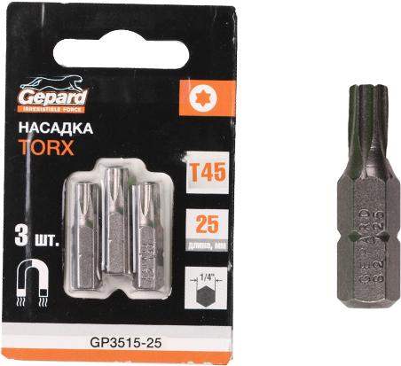 

Насадка слесарная GEPARD Torx T30 25мм 3шт [GP3513-25], Насадка слесарная GEPARD Torx T30 25мм 3шт GP3513-25