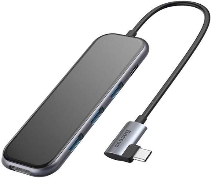 

USB-хаб Baseus Multi-functional хаб (Type-C to 3xUSB3.0+HD4K+PD) темно-серый [CAHUB-BZ0G], USB-хаб Baseus Multi-functional хаб (Type-C to 3xUSB3.0+HD4K+PD) темно-серый CAHUB-BZ0G